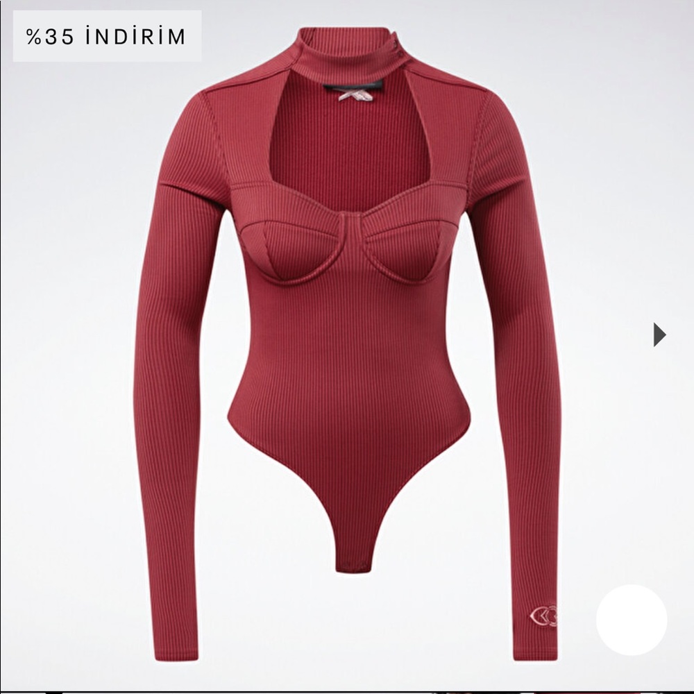 Red cardi B bodysuit